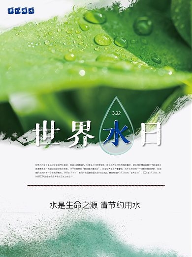 世界水日绿色环保海报