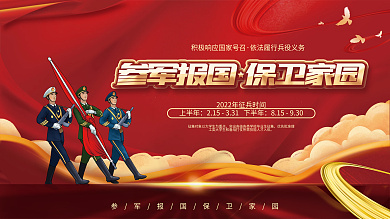 2022年征兵工作宣传展板