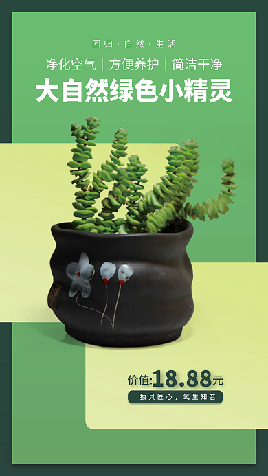 回归自然生活多肉海报