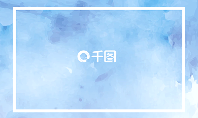 蓝色清新水彩名片