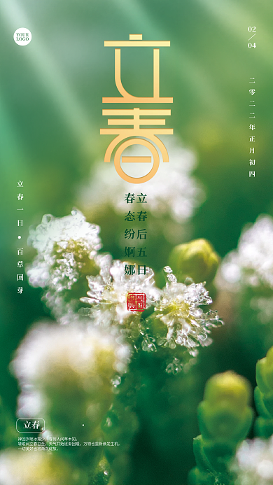 简约大气立春节气海报