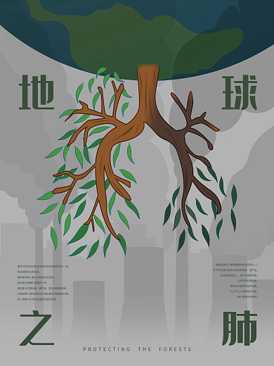地球之肺公益海报