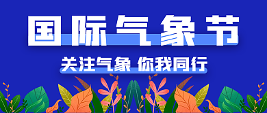 国际气象节蓝色花草公众号封面图