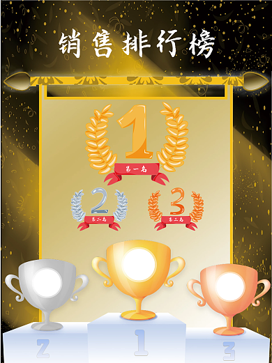 排行榜海报大气黑金色英雄榜业绩排行榜海报