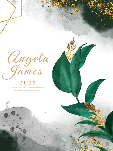 水墨水彩绿色植物元素背景