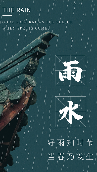 简约雨水节气摄影图海报