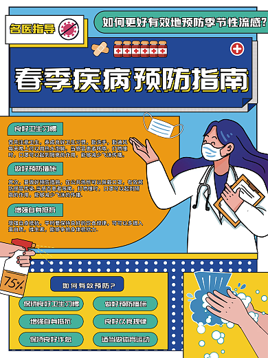 春季疾病预防指南海报