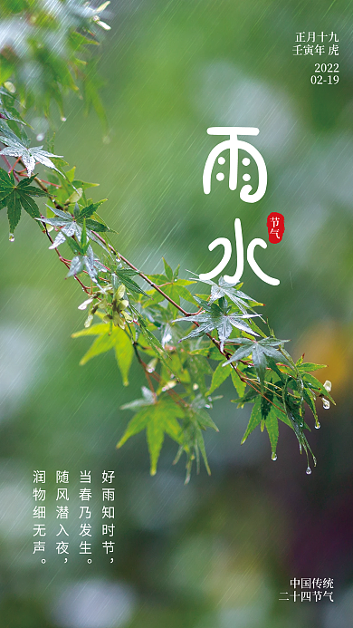 二十四节气雨水海报