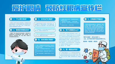 医疗健康红眼病预防医生卫生健康科普展板