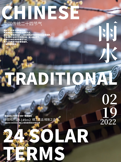 雨水节气摄影图海报