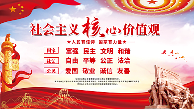 社会主义核心价值观党建展板海报