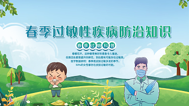 春季过敏科普展板