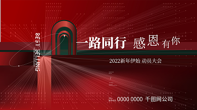 原创地产开业热销营销新年动员大会展板海报