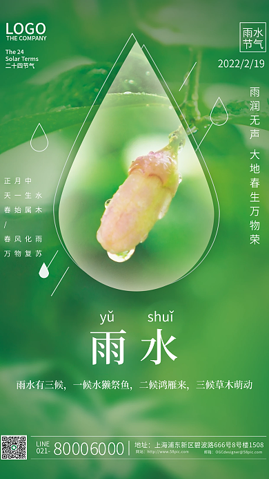 雨水节气摄影图海报