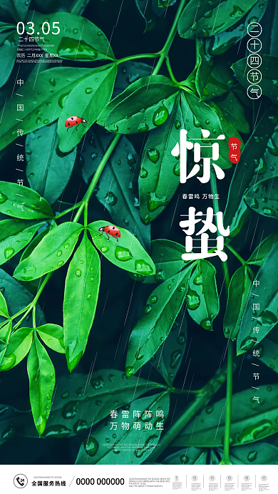 惊蛰节气海报雨水谷雨节气传统节气海报