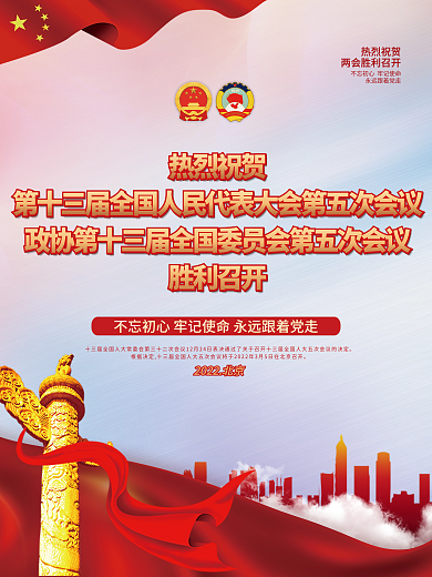 2022全国两会胜利召开海报