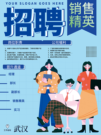市场销售招聘海报