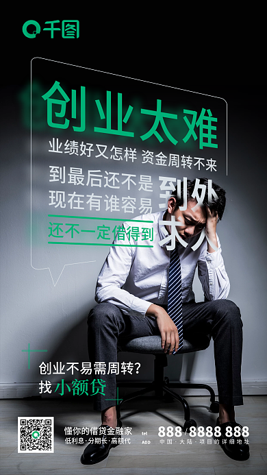 金融理财小额借贷平台创业人物手机海报