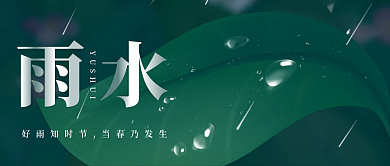 雨水微信公众号封面二十四节气海报