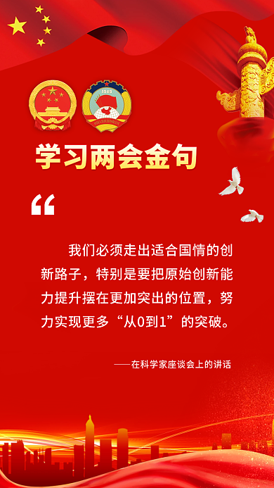 党政司法两会金句手机海报