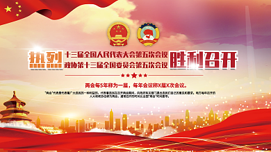 2022全国两会胜利召开宣传展板