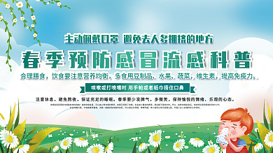 春季流行性感冒知识预防科普展板