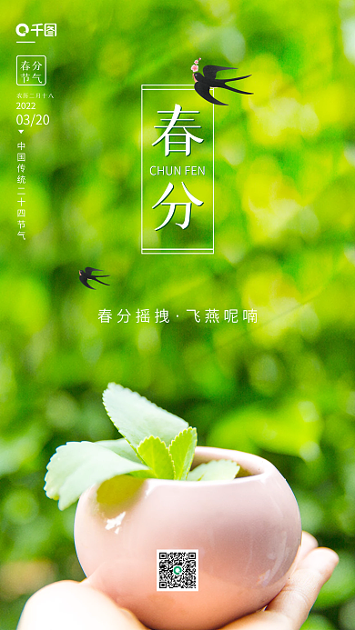 春分传统简约大气二十四节气春分手机海报