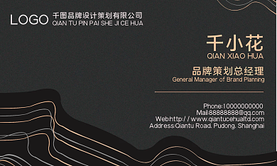 简约流线个人黑金商务名片