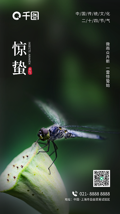 简约大气高级地产惊蛰二十四节气海报