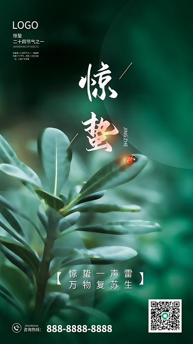 简约惊蛰节气海报
