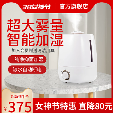 淘宝主图女神节促销直通车加湿器数码家电红