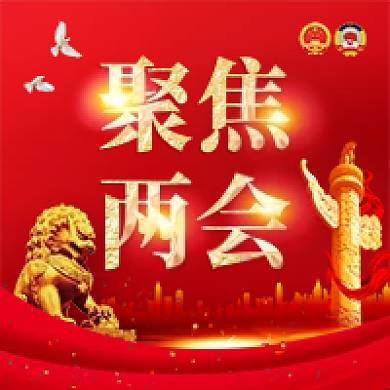 红色质感党建风聚焦两会公众号次图