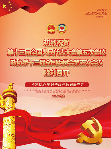 2022全国两会胜利召开海报
