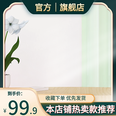 绿色清新简约主图模板春茶日常用品食品家用