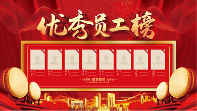 企业优秀员工荣誉榜展板