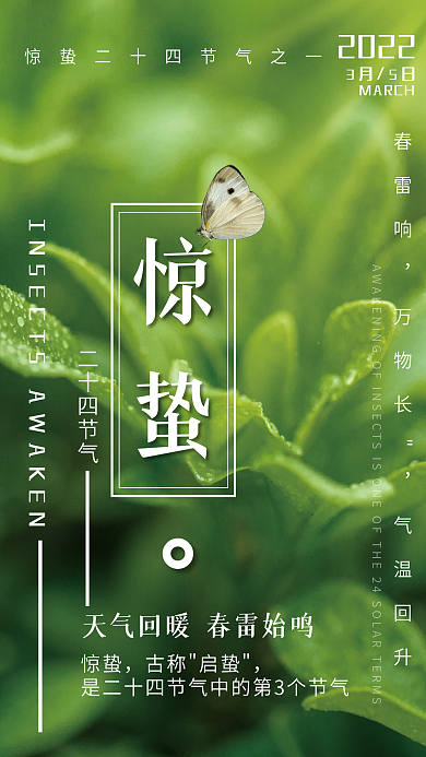 创意惊蛰节气摄影图海报