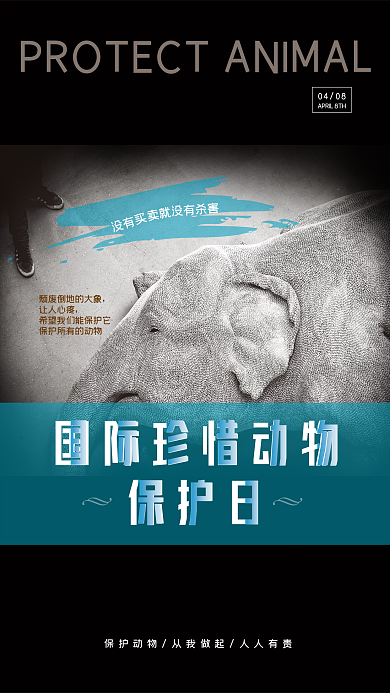 国家动物保护日公益海报