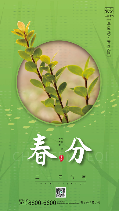 春分节气二十四节气商务简约海报