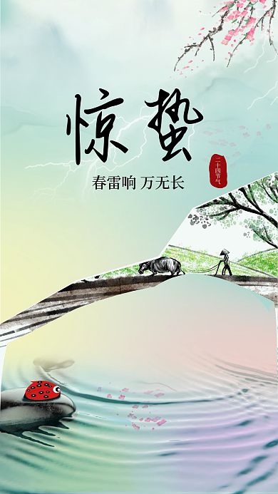 惊蛰节气手机海报