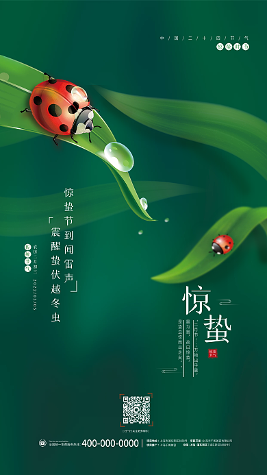 中国风惊蛰春分谷雨春天24二十四节气海报