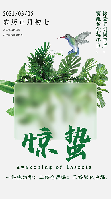 惊蛰极简创意海报