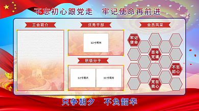 不忘初心牢记使命教育党建展板