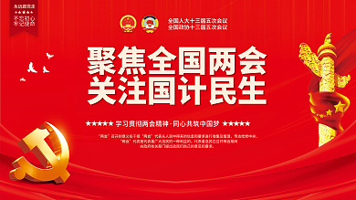 聚焦全国两会全关注国计民生宣传党建展板