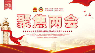 聚焦两会精神全关注国计民生宣传党建展板
