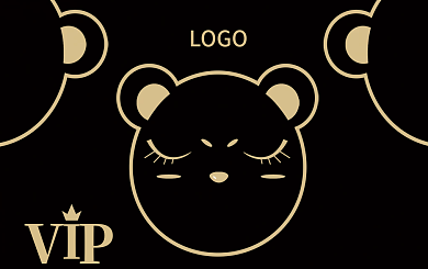 黑金VIP卡通小熊会员卡