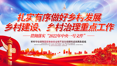 中央一号文件乡村振兴三农工作宣传展板