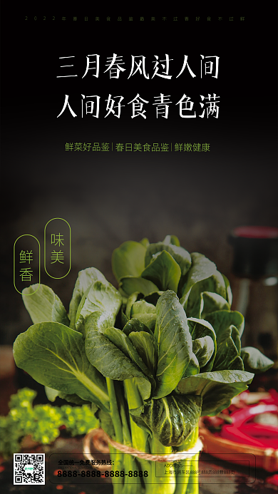 春日美食品鉴鲜菜海报设计