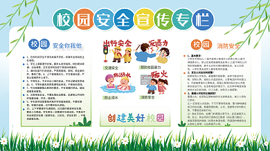 校园安全学生安全知识宣传栏专栏展板