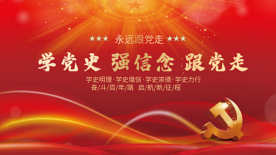 红色学党史跟党走中国梦党建展板海报背景