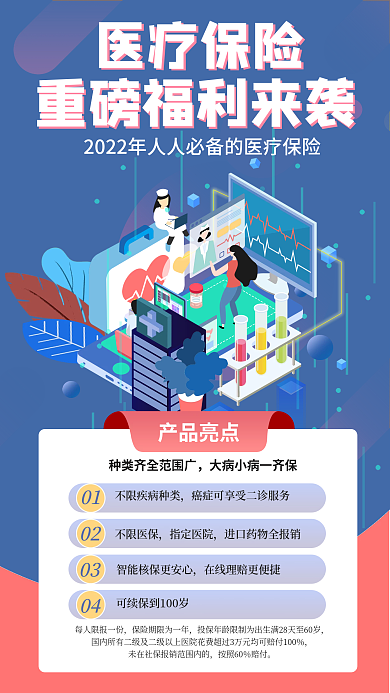 医疗保险金融理财产品营销海报